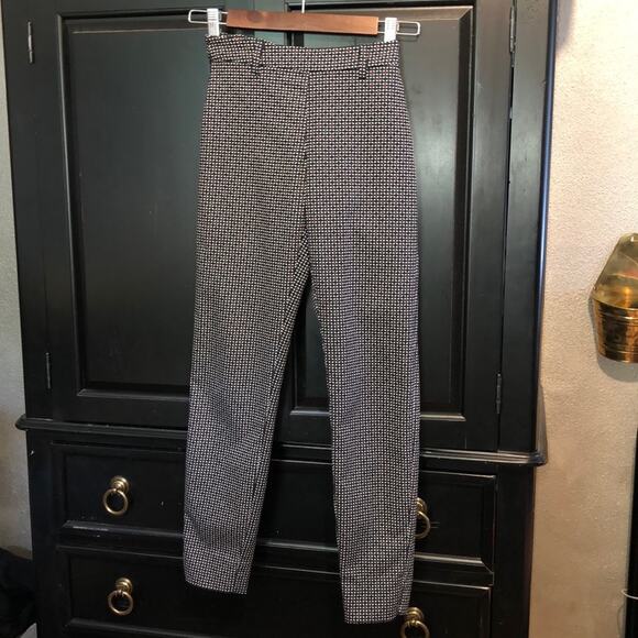 H&M Preppy Academia Retro Y2K Black White Red Office Cigarette Ankle Pants - Picture 1 of 10